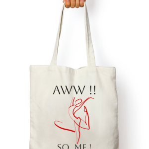 Tote-Ally Awesome 69 Zippered Tote Bag – Aww So Me – White