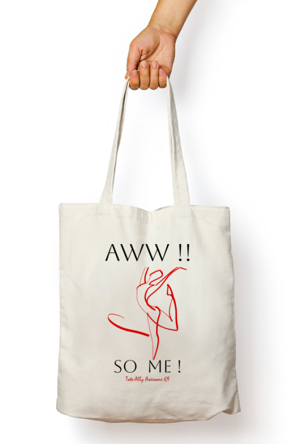 Tote-Ally Awesome 69 Zippered Tote Bag – Aww So Me – White