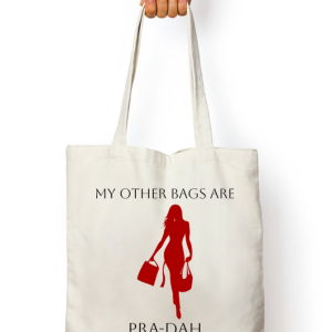Tote-Ally Awesome 69 Zippered Tote Bag – Pra-Dah – White