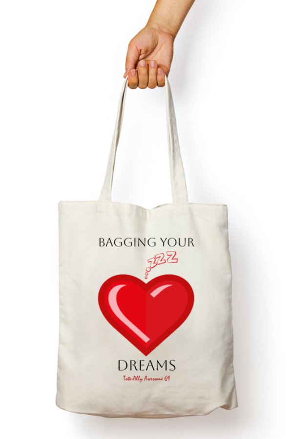 Tote-Ally Awesome 69 Zippered Tote Bag – Bagging Your Dreams – White