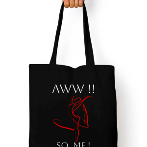 Tote-Ally Awesome 69 Zippered Tote Bag – Aww So Me – Black