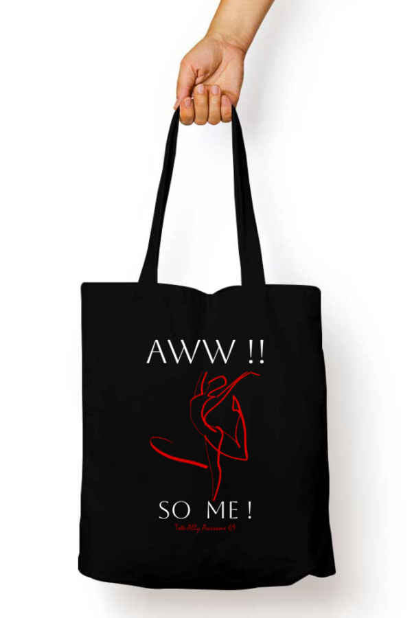 Tote-Ally Awesome 69 Zippered Tote Bag – Aww So Me – Black