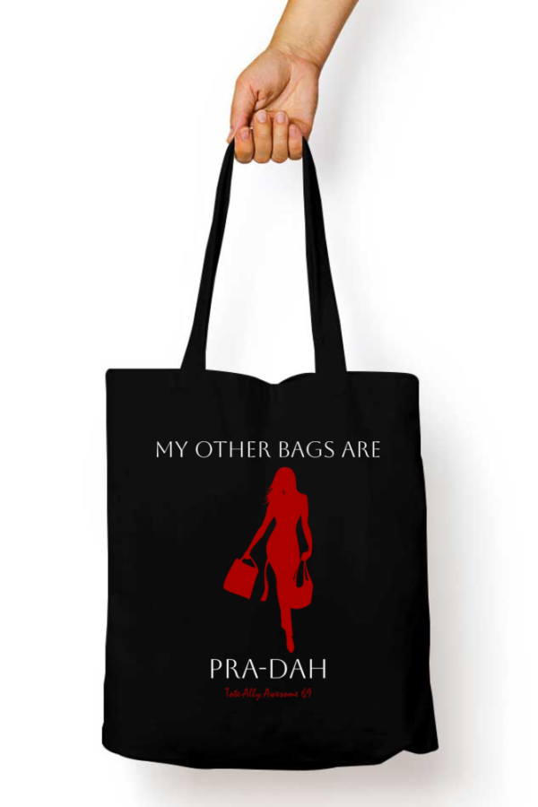 Tote-Ally Awesome 69 Zippered Tote Bag – Pra-Dah – Black