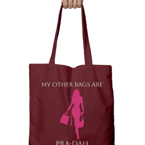 Tote-Ally Awesome 69 Zippered Tote Bag – Pra-Dah – Maroon