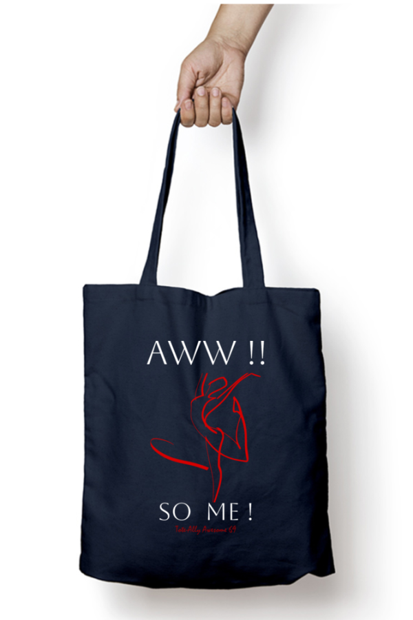 Tote-Ally Awesome 69 Zippered Tote Bag – Aww So Me – Navy Blue