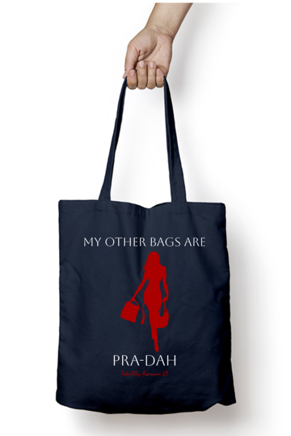Tote-Ally Awesome 69 Zippered Tote Bag – Pra-Dah – Navy Blue
