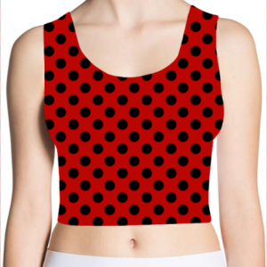 Flair 69 - Polka Dot - AOP Crop Tank - Crimson
