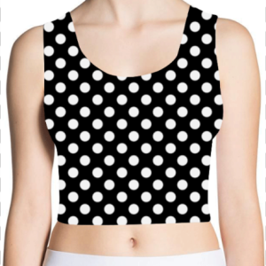 Flair 69 - Polka Dot - AOP Crop Tank - Black