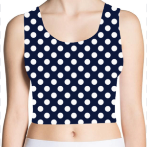 Flair 69 - Polka Dot - AOP Crop Tank - Denim
