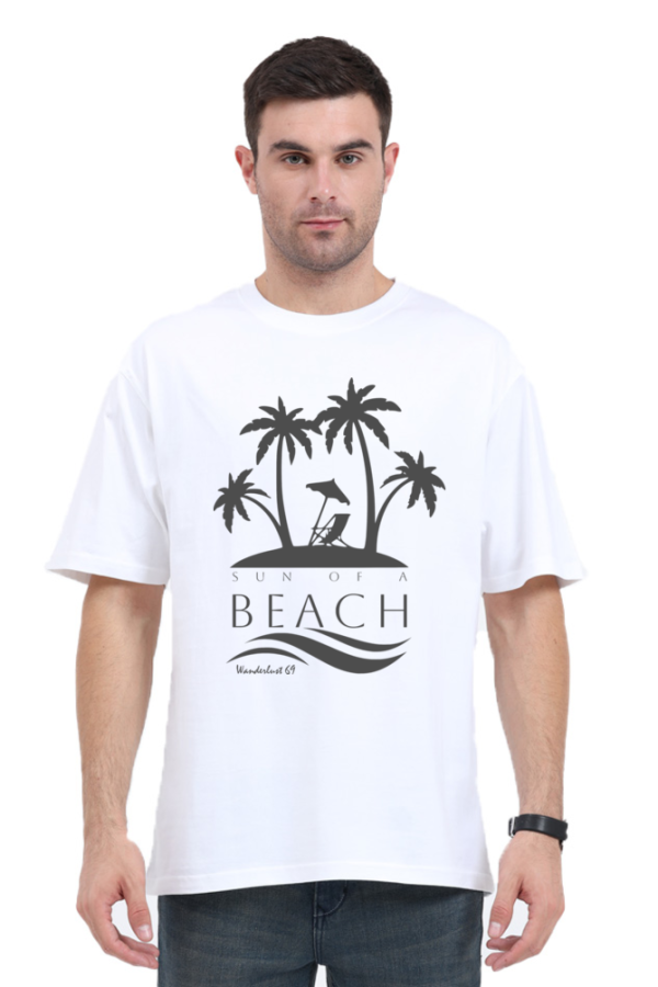 Street Style 69 – Sun Of A Beach – Unisex Oversized T-Shirt – White