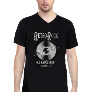 Rock Station 69 – Retro Rock – V Neck T-Shirt