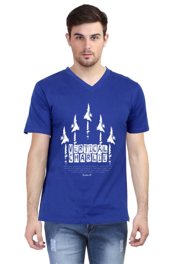 Aviator 69 – Vertical Charlie – V Neck T-Shirt