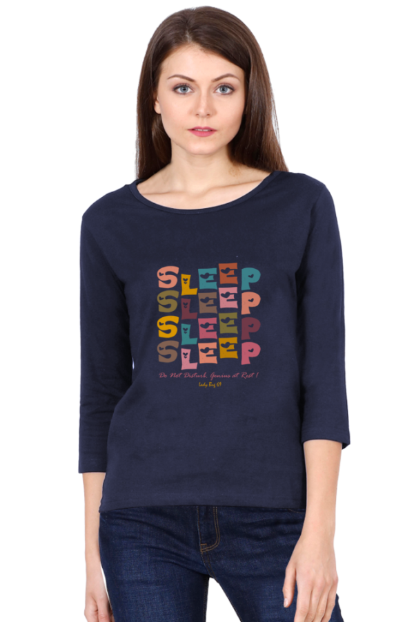 3/4 Sleeve T-Shirt - Sleep. Genius At Rest - Image 4
