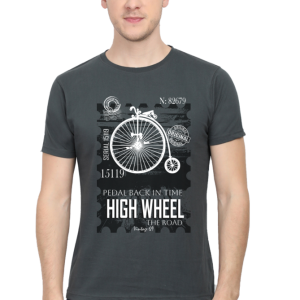 Round Neck T-Shirt - High Wheel - Steel Grey
