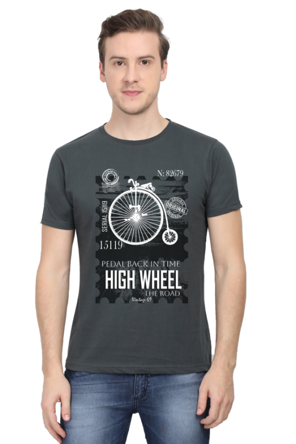 Round Neck T-Shirt - High Wheel - Steel Grey