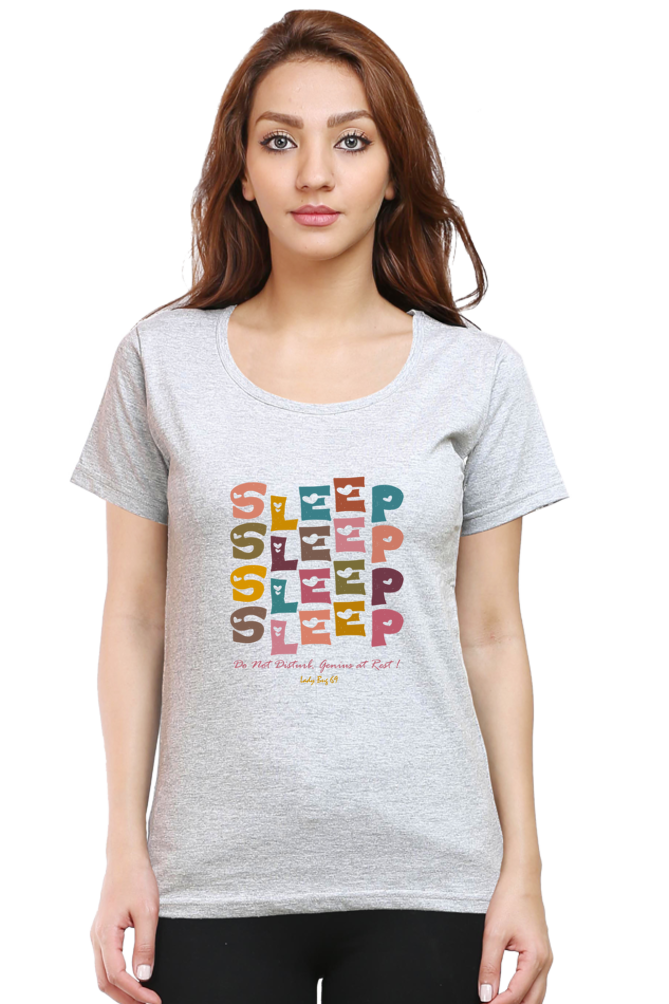 Women’s Round Neck T-Shirt - Genius At Rest - Image 5