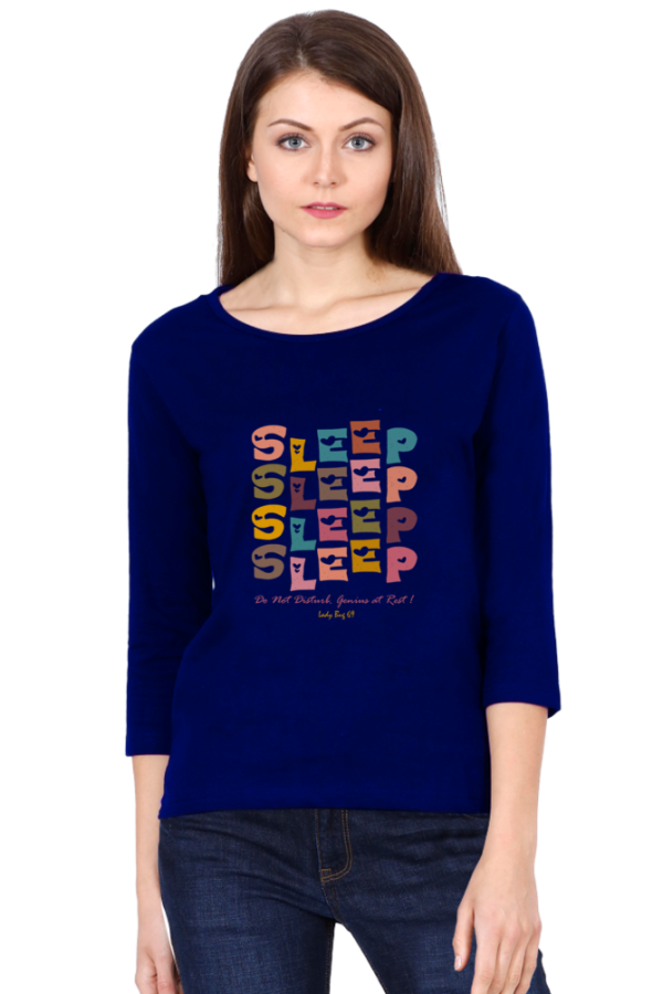 3/4 Sleeve T-Shirt - Sleep. Genius At Rest - Image 2