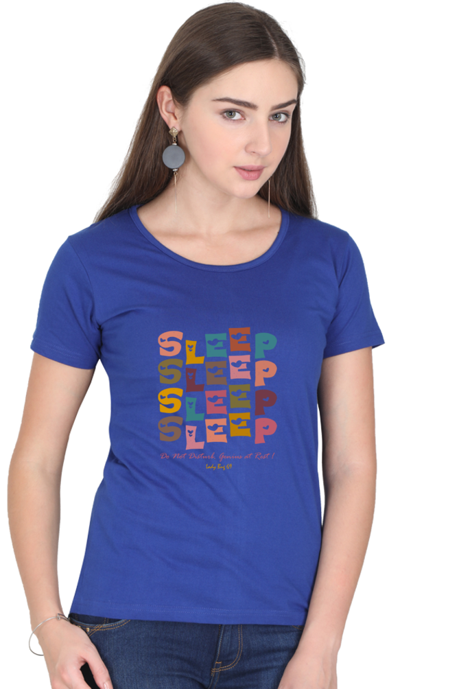 Women’s Round Neck T-Shirt - Genius At Rest - Image 4
