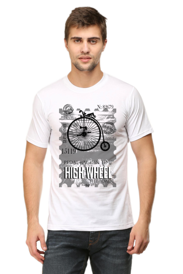 Round Neck T-Shirt - High Wheel - White