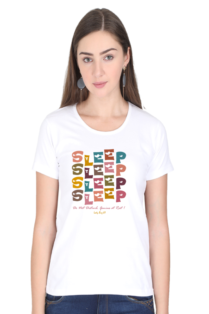 Vibe 69 Womens Round Neck T-Shirt - Sleep - White