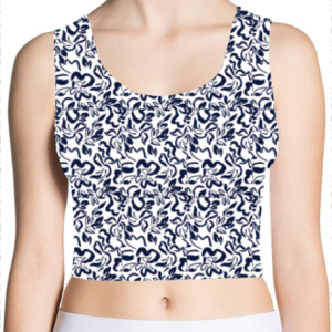 Flair 69 – Abstract 01 – AOP Crop Tank – Denim