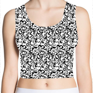 Flair 69 – Abstract 01 – AOP Crop Tank – Black