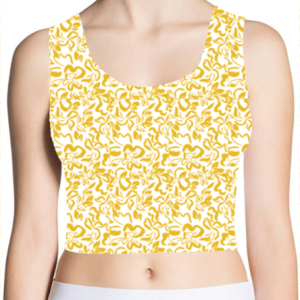 Flair 69 – Abstract 01 – AOP Crop Tank – Mustard