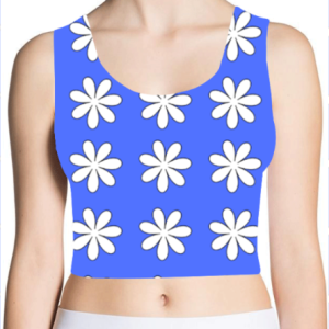Flair 69 – Wildflower – AOP Crop Tank – Royal Blue