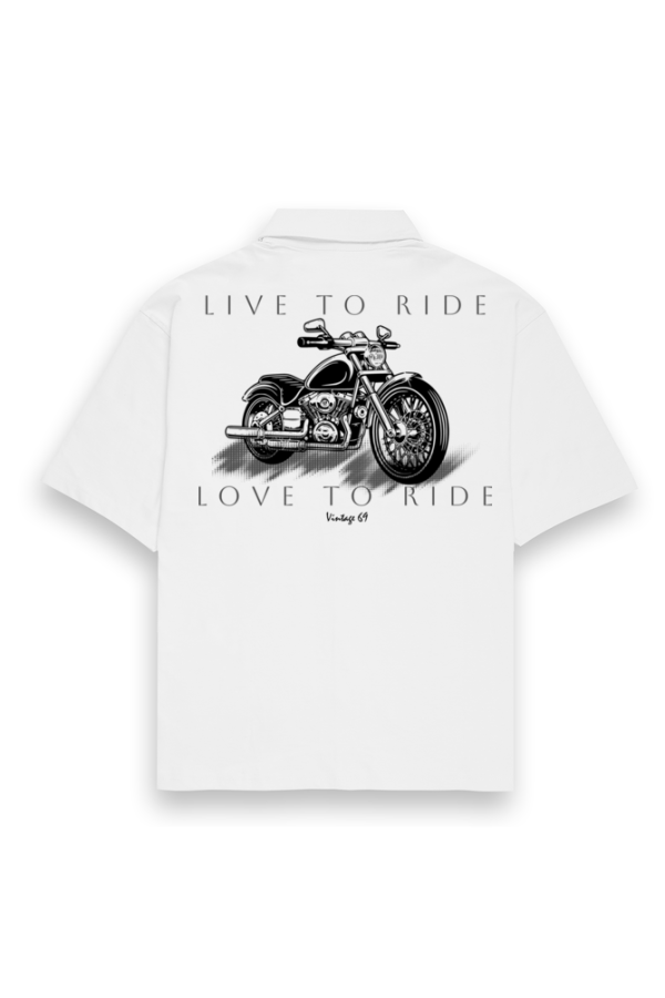Street Style 69 - Live To Ride - Men's Oversized Shirt - White | Lavender | Light Pink | Baby Blue - Image 7