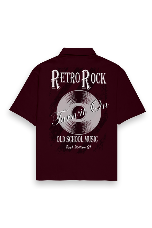 Street Style 69 - Retro Rock - Men's Oversized Shirt - Black | Navy | Maroon - Image 5