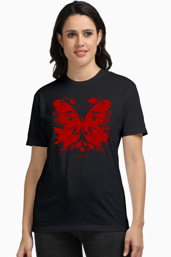 Ladybug 69 - Butterfly - Women's Round Neck Supima Cotton T-Shirt