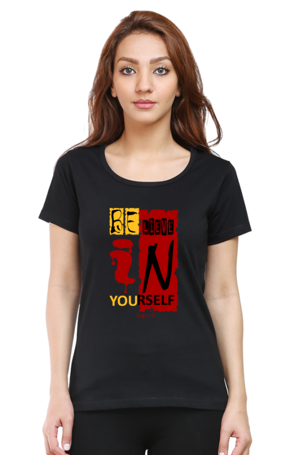 Women's Round Neck T-Shirt - Believe In Yourself - Image 8
