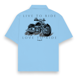 Street Style 69 - Live To Ride - Men's Oversized Shirt - White | Lavender | Light Pink | Baby Blue