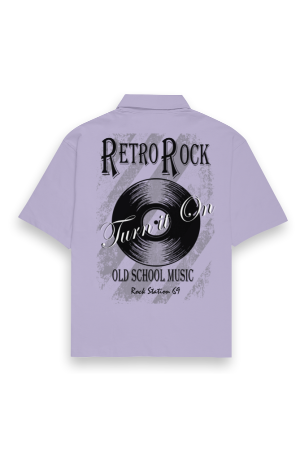 Street Style 69 - Retro Rock - Men's Oversized Shirt - White | Lavender | Light Pink | Baby Blue - Image 3