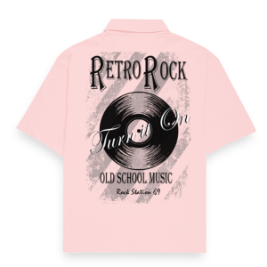 Street Style 69 - Retro Rock - Men's Oversized Shirt - White | Lavender | Light Pink | Baby Blue