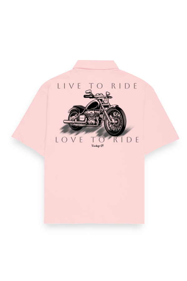 Street Style 69 - Live To Ride - Men's Oversized Shirt - White | Lavender | Light Pink | Baby Blue - Image 5
