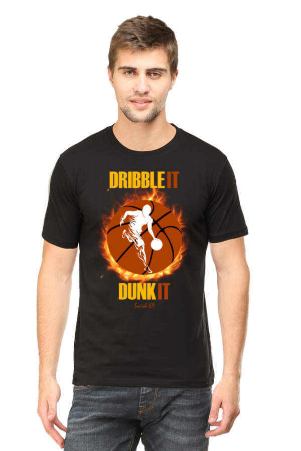 Round Neck T-Shirt - Dribble - Black