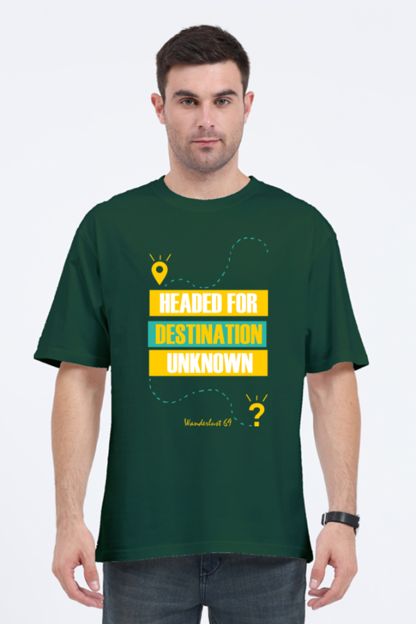 Wanderlust 69 - Destination Unknown - Men's Oversized T-Shirt - Image 5