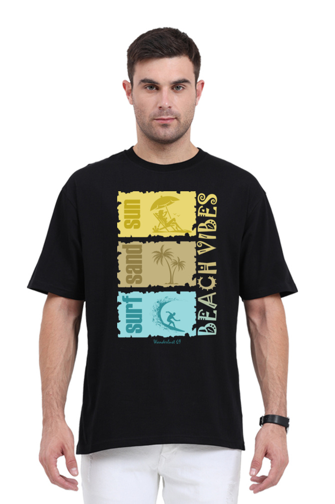 Wanderlust 69 - Beach Vibes - Men's Oversized T-Shirt - Image 7