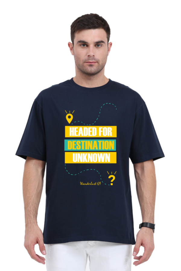Wanderlust 69 - Destination Unknown - Men's Oversized T-Shirt - Image 7