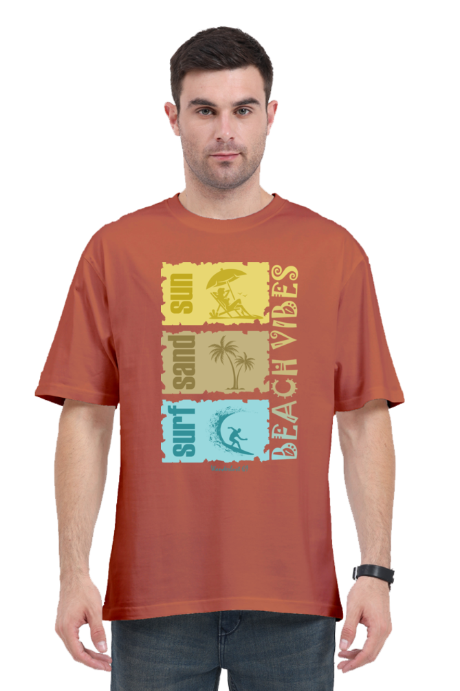 Wanderlust 69 - Beach Vibes - Men's Oversized T-Shirt - Image 8