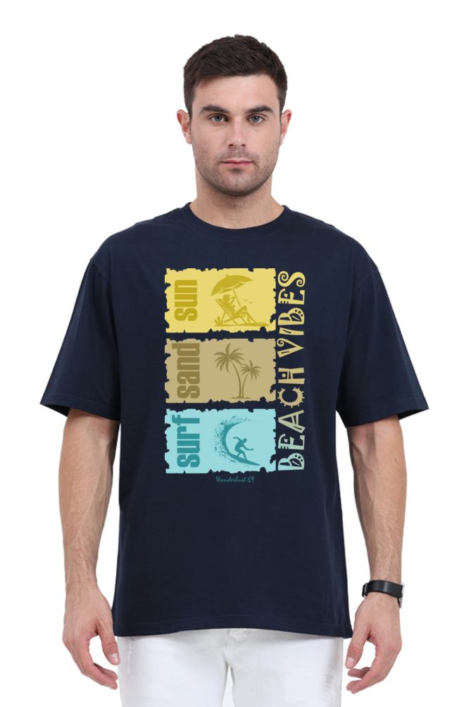 Wanderlust 69 - Beach Vibes - Men's Oversized T-Shirt - Image 6