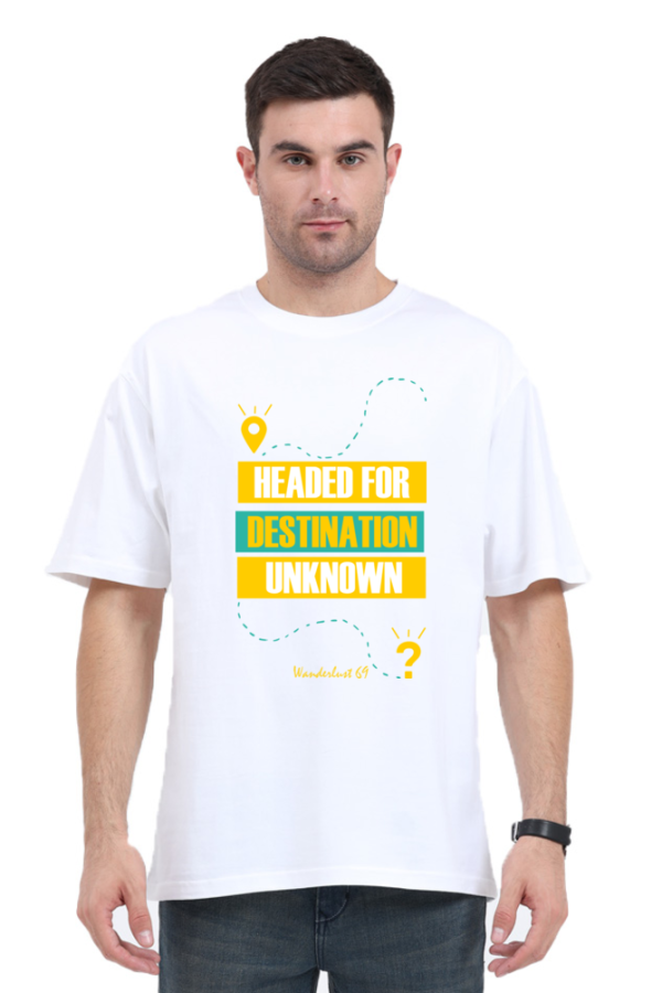 Wanderlust 69 - Destination Unknown - Men's Oversized T-Shirt - Image 9