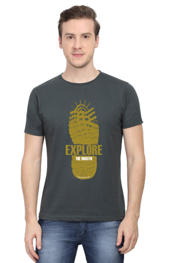 Round Neck T-Shirt - Explore - Steel Grey