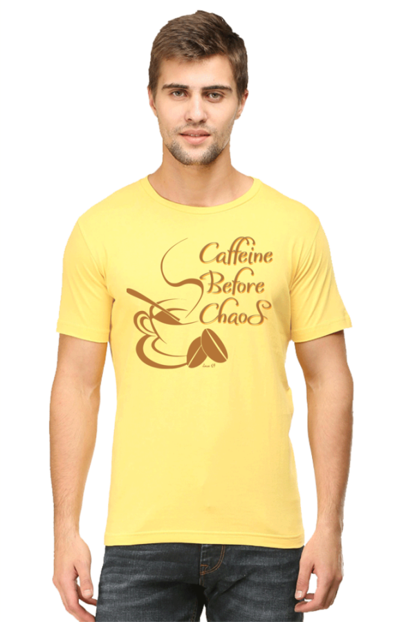 Round Neck T-Shirt - Java 69 - Caffeine Before Chaos - Image 8