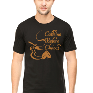 Round Neck T-Shirt - Caffeine - Black