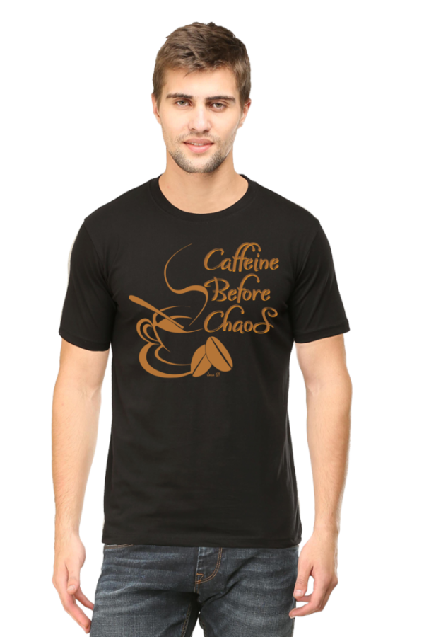 Round Neck T-Shirt - Caffeine - Black