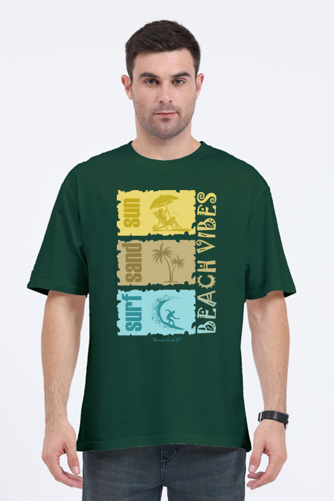 Wanderlust 69 - Beach Vibes - Men's Oversized T-Shirt - Image 5