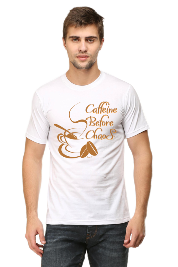Round Neck T-Shirt - Java 69 - Caffeine Before Chaos - Image 11