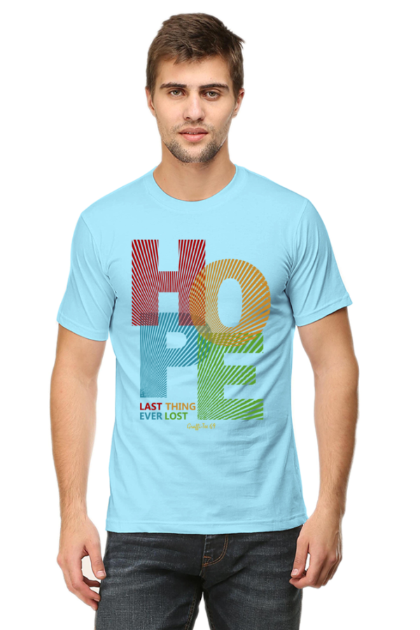 Round Neck T-Shirt - Hope - Baby Blue